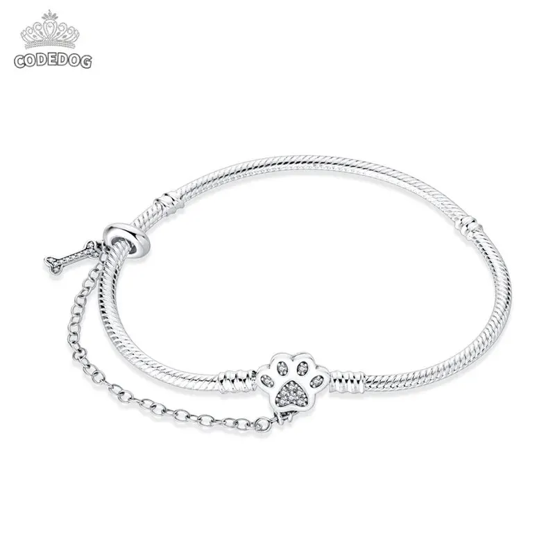 CODEDOG 1PC Silver Plated Snake Chain Cute Claw Bracelet Clasp Bracelet Fit Fashion DIY Bead Charms Pendant 2024 New in