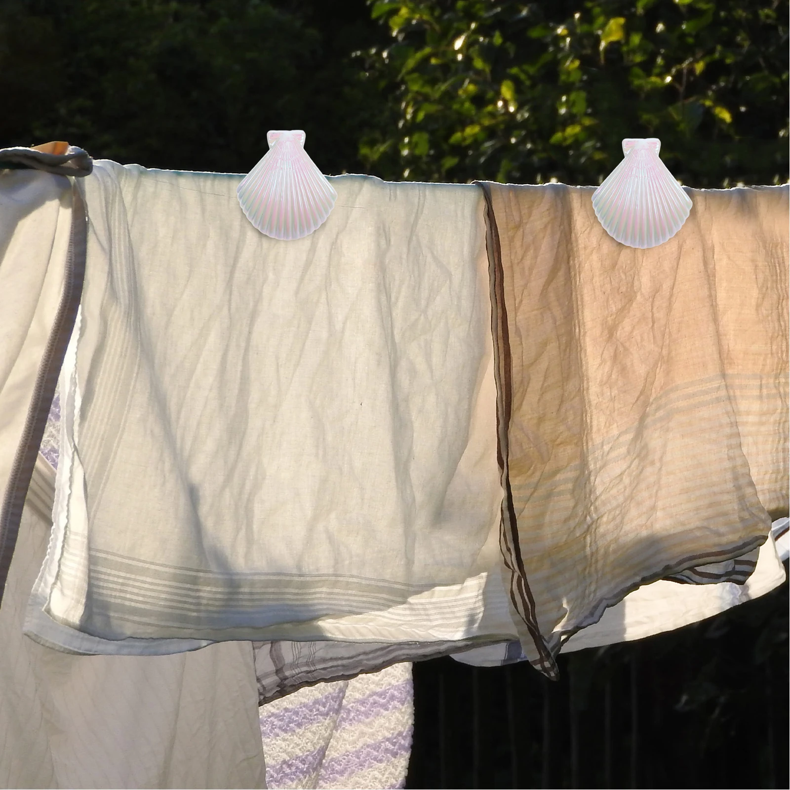 

Beach Towel Clips Shell Shaped Chair Holder Lightweight Drying Socks Scarf Gloves Baby Clothes Multipurpose Windproof Pool