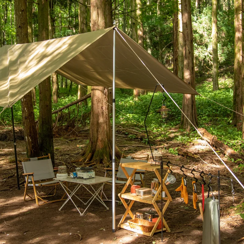Outdoor canopy pole with wind rope bracket tent pole folding telescopic rod 28mm super long 2.3m door pole