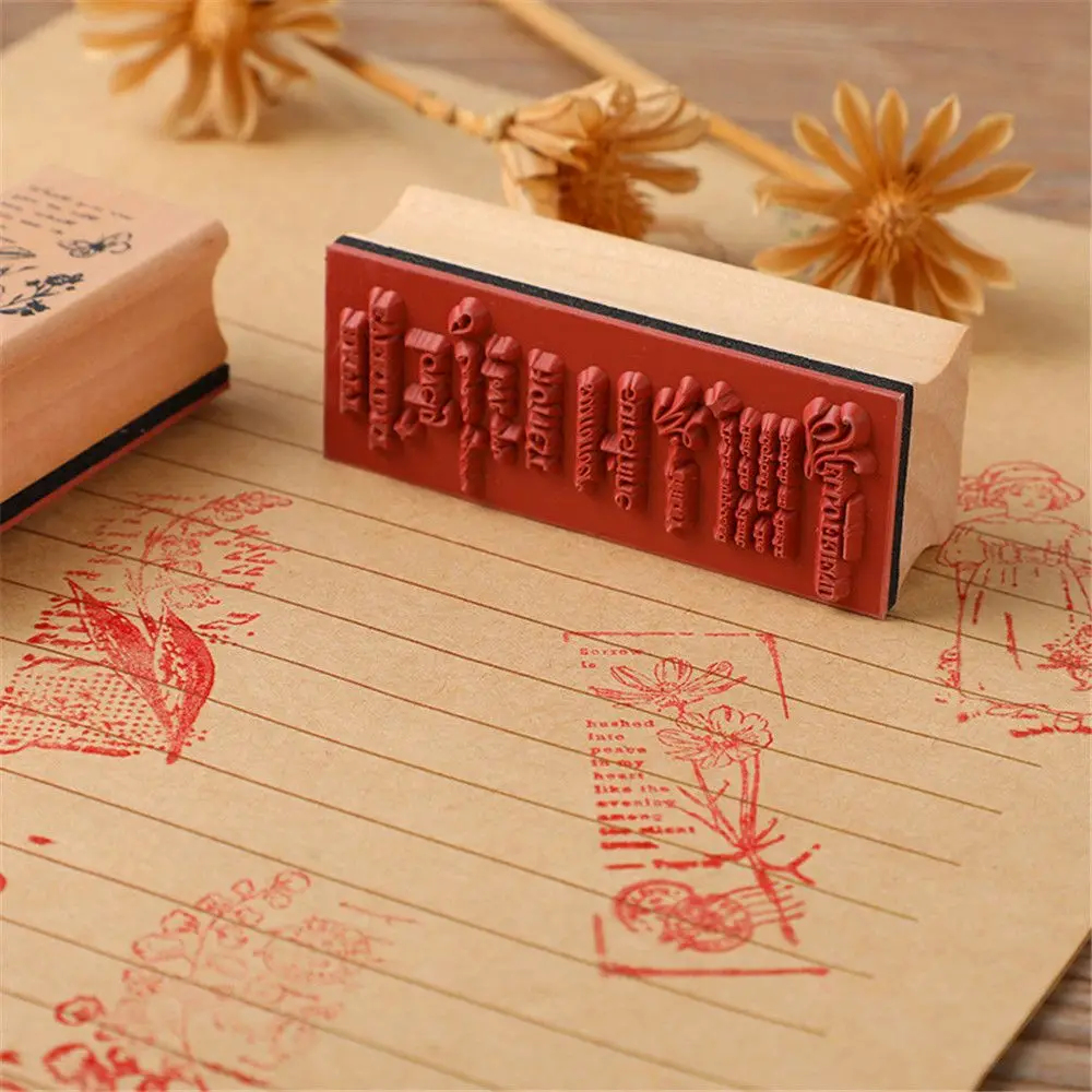 Wooden Vintage Plant Tree Rubber Stamps DIY Rubber Stamp For Card Making Scrapbooking Wood Crafts