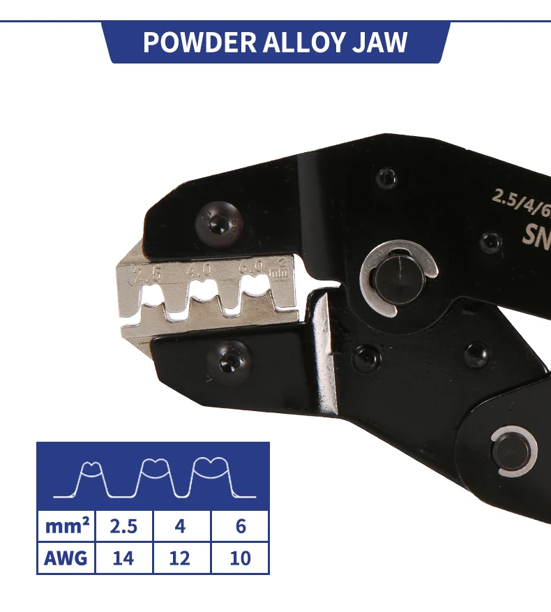 SN-2546B Solar-Photovoltaik-Anschlüsse, Zangen-Crimpwerkzeug-Set für 2,5/4/6 mm2 Draht-Crimper-Zangen-Set, Solar-Anschlüsse-Klemme – Detail 3