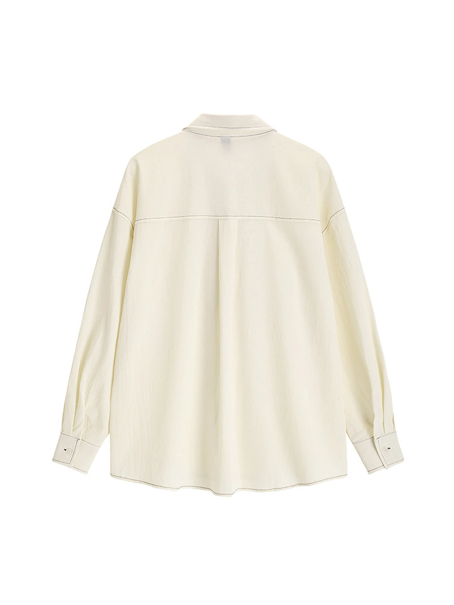 Women Apricot Shirts Blouses Harajuku Vintage Elegant 2000s Aesthetic Long Sleeve Polo-Neck Shirt For Women Clothes Spring 2026