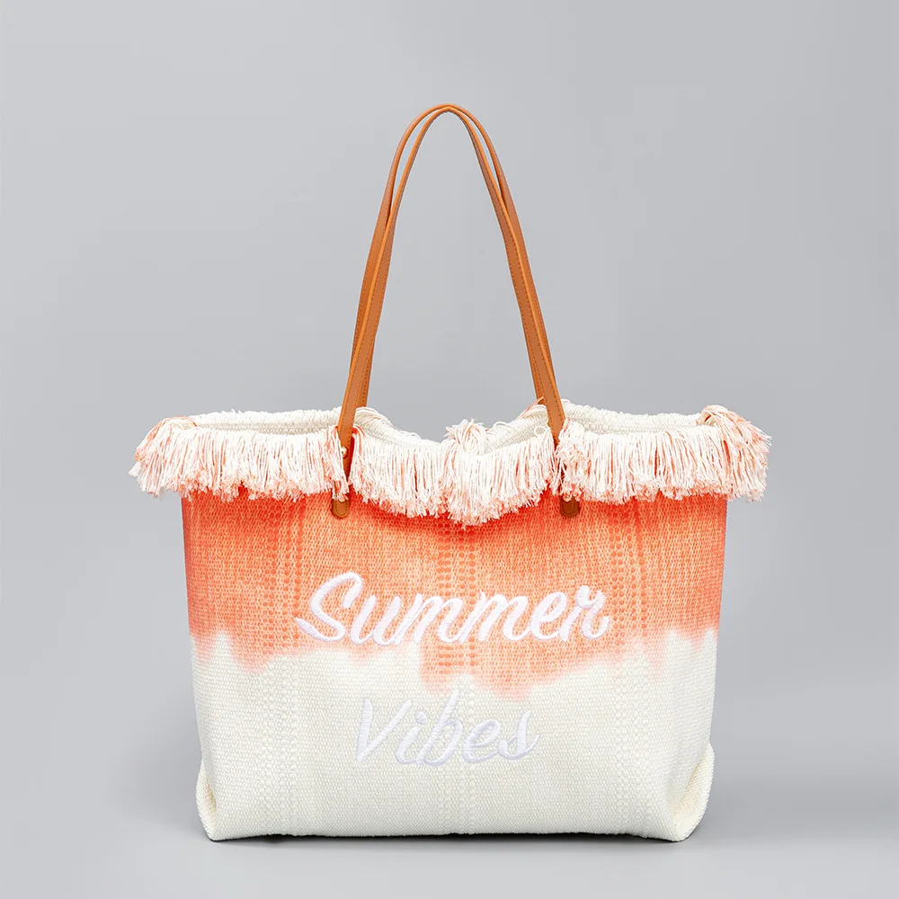 

Summer Vibes Women's Tote Bag Canvas Tote Bag for Women Beach Shoulder Bag Tassel Handbags Hobo Bag Retro Canvas Hobo Tote