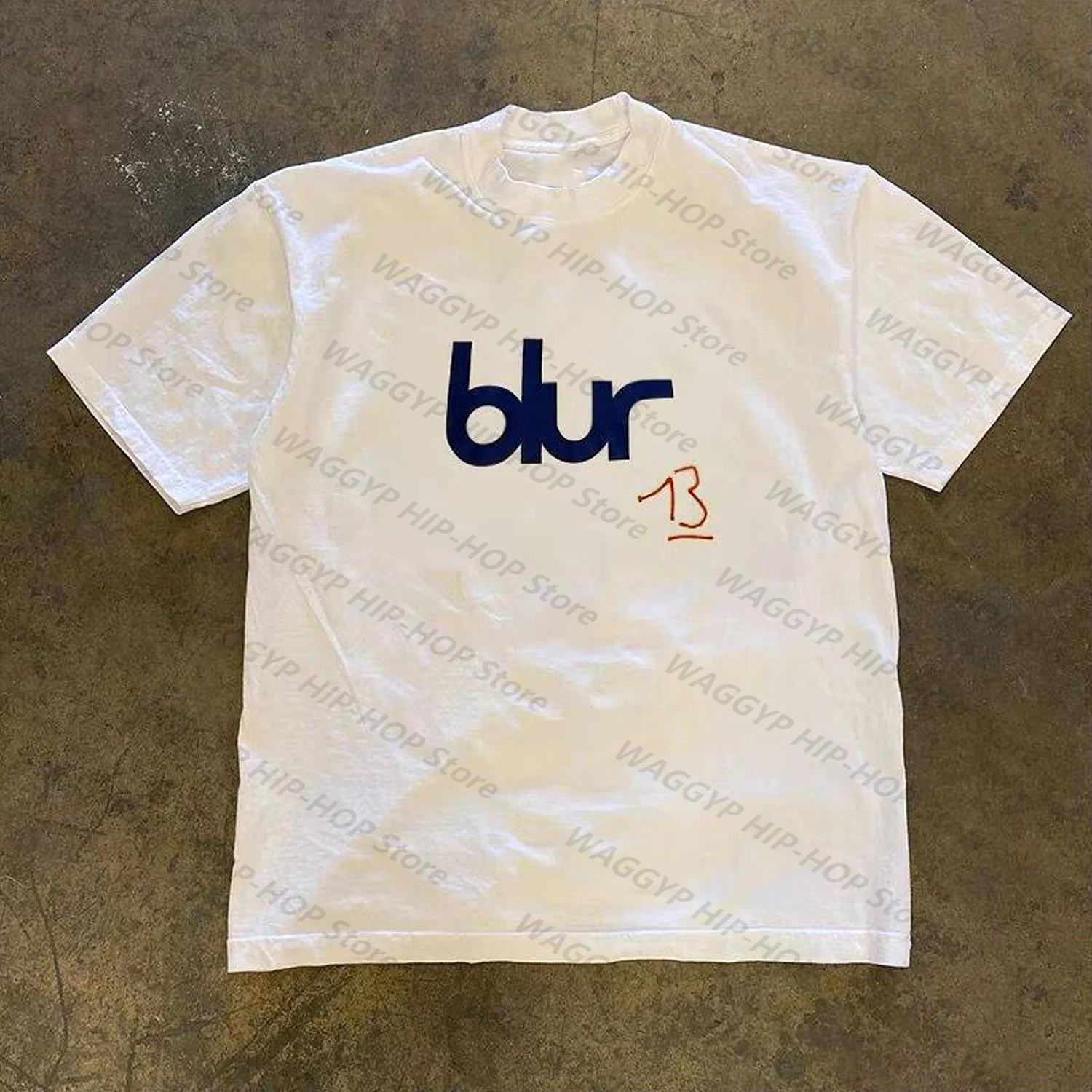 

[XNF Official Store]260 Of Grams Heavy Cotton! blur 73 Vintage Oversize ins T-shirt Hip Hop Men's Women's Short-Sleeved Tops