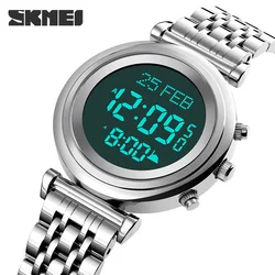 SKMEI Azan Watch for Men Muslim Prayer Watches Mens Adhan Qibla Islam Al-Harameen Fajr Time Digital Wristwatch Women Clock