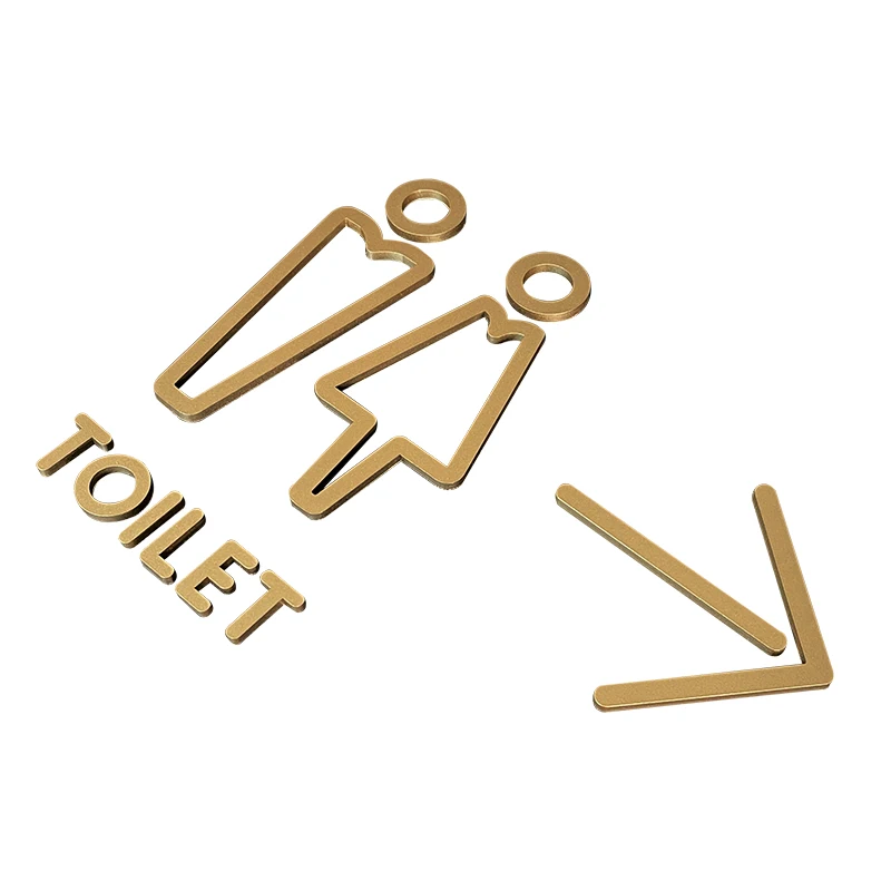 Toilet Signs Acrylic Reminder Sign Restroom Logo Signage Bathroom Door Plates Reminder Indicator Plaque Orientation Sign