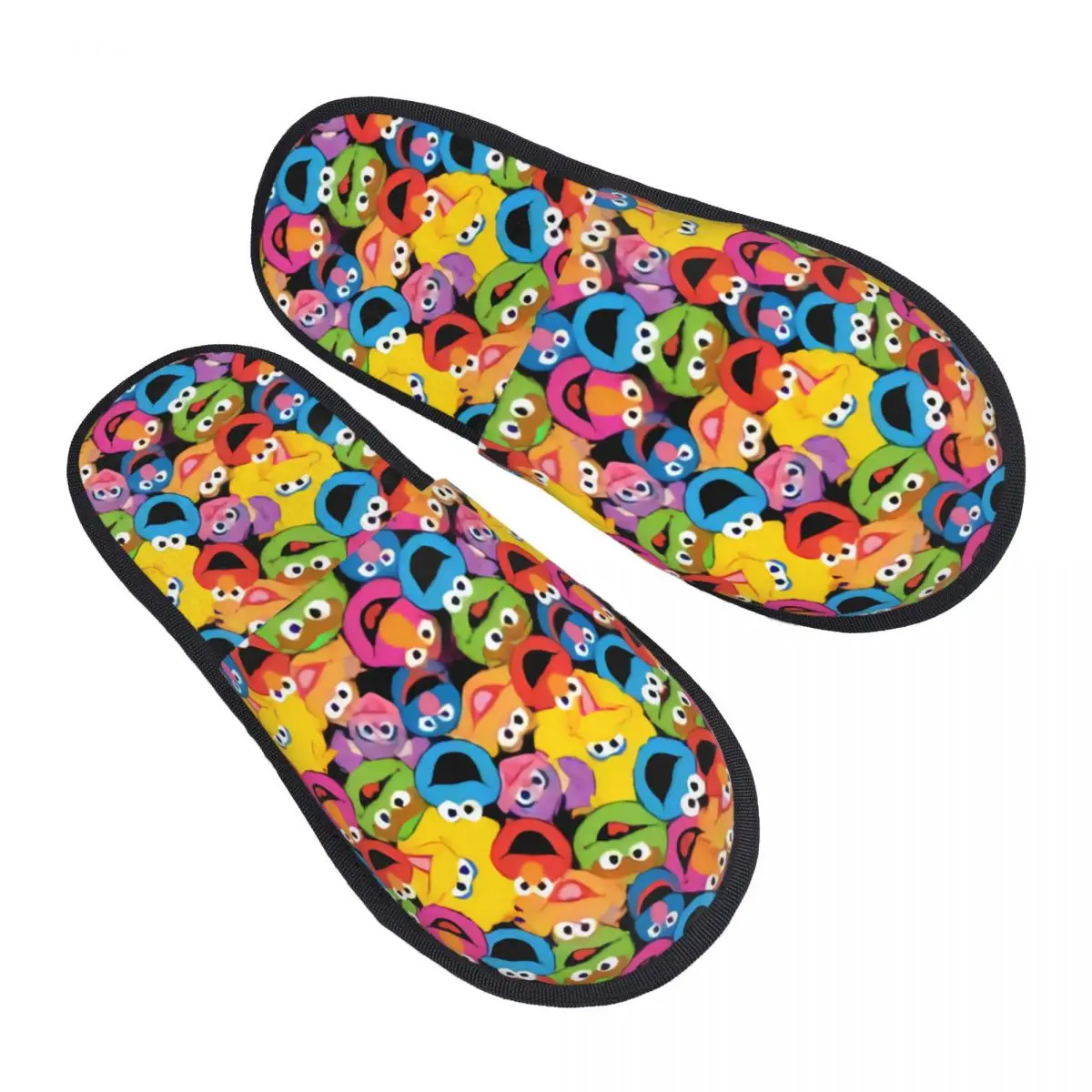 Özel kurabiye canavarı yüz desen yumuşak itişme hafızalı köpük terlik kadın susam sokağı yatak odası ev ayakkabıları