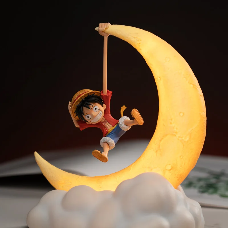 

One Piece Luffy Anime Figure Night Light 3 Colors Adjustable Model Toy Collection Magnetic Control Moon Lamp Desk Decor Gifts