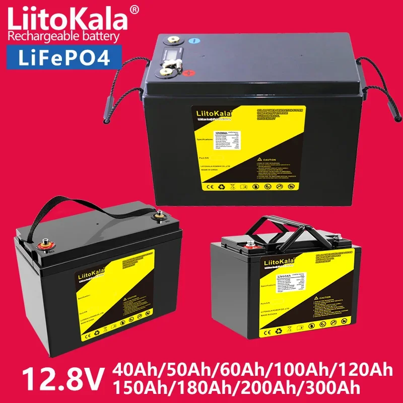 

LiitoKala 12V 300Ah 200Ah LiFePO4 Battery 100Ah 120Ah 150Ah Campers Waterproof Golf Cart Battery Off-Road Off-grid Solar energy