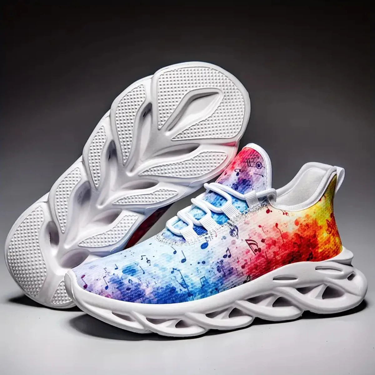 Zapatos deportivos informales con salpicaduras de pintura personalizados para hombres y mujeres, zapatos para correr, zapatos de malla ligeros