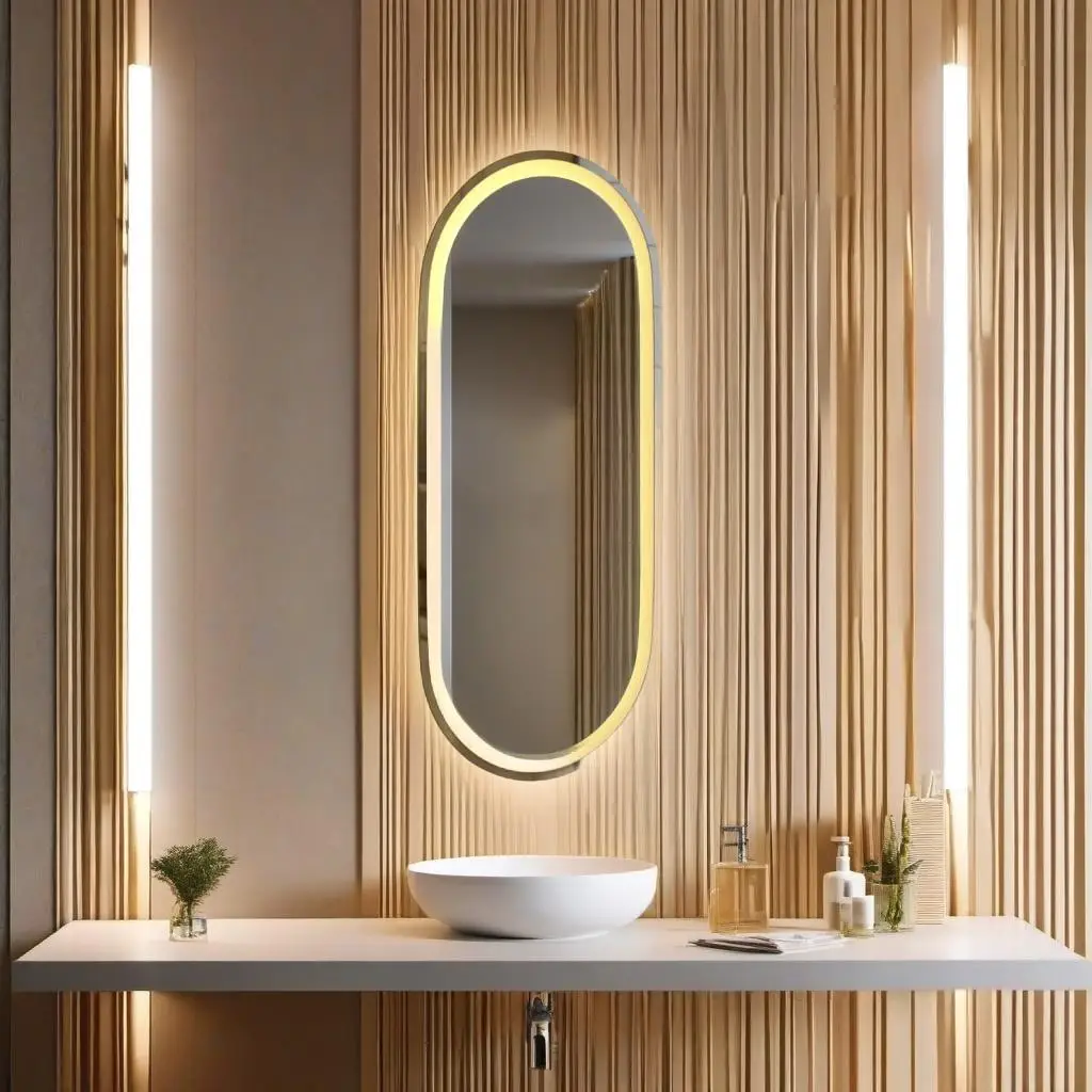 

31.5x13.8 Inch Oval Bathroom Mirror - Modern Backlit Vanity Mirror for Elegant Home Decor