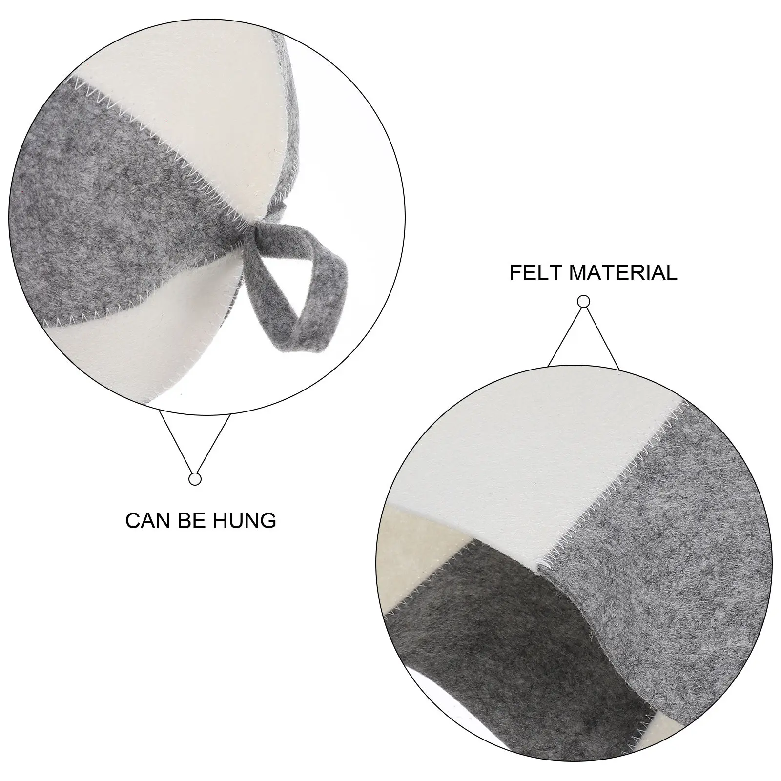 Thick Felt Sauna Hat 2pcs – Breathable Moisture-Absorbing Bath Cap for Sauna, Steam Room & Home Spa