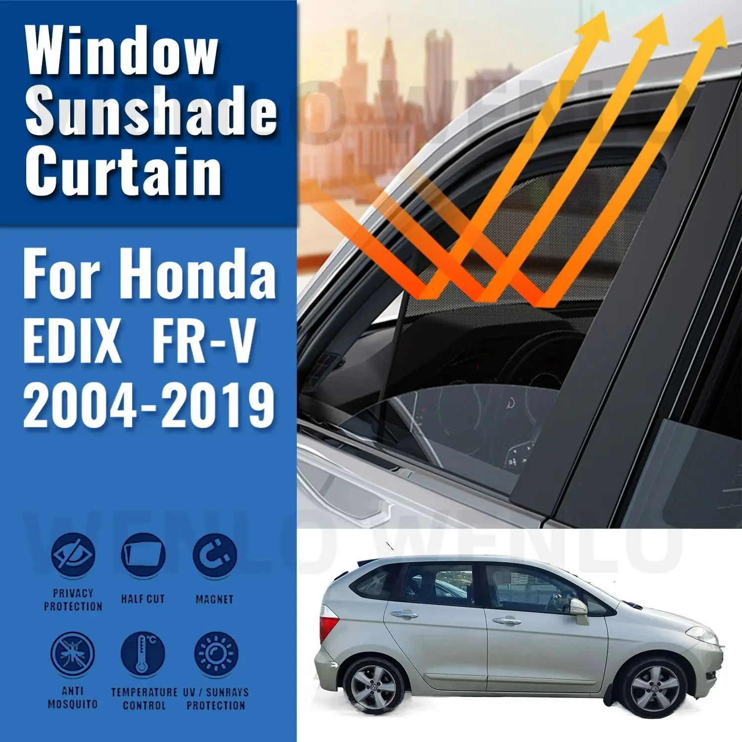 

For Honda EDIX FRV FR-V 2004-2019 Car Sun Visor Accessories Window Windshield Cover Sunshade Curtain Mesh Shade Blind Custom