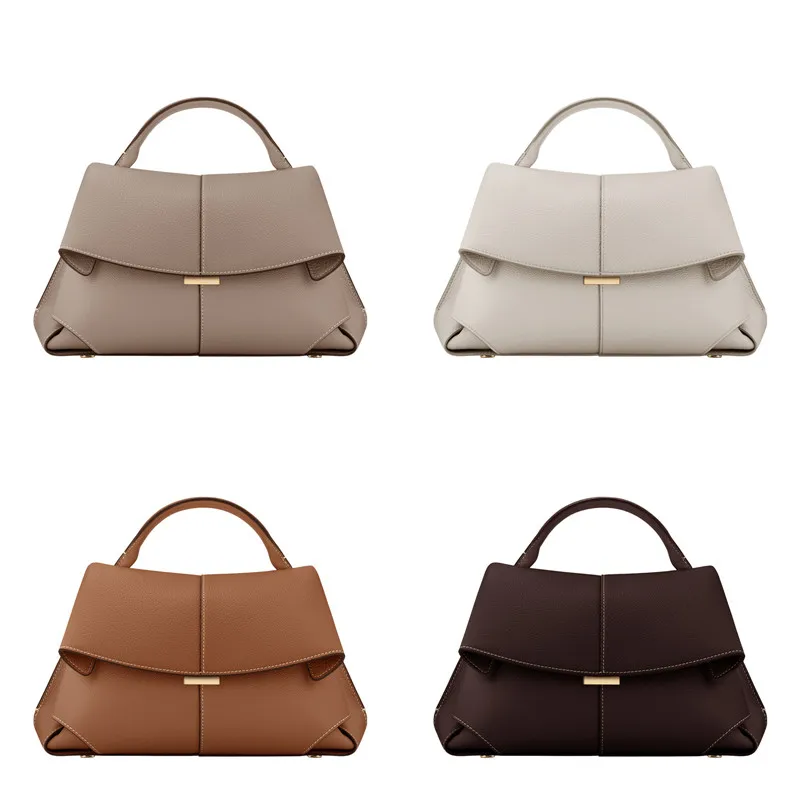 Nieuwe damesmode lederen handtas dames luxe designer koeienhuid schoudertas vrouwelijke vintage crossbody messenger bag