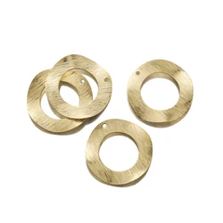 10pcs Raw Brass Wavy Round Ring Hollow Charms Irregular Tortuose Pendant For Diy Necklace Earring Jewelry Making Finding