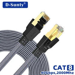Nylon Braided Cat8 Ethernet Cable 40Gbps 2000MHz High-Speed RJ45 Network Cord for PS5 Laptops Routers Low Cat8 Cable Ethernet