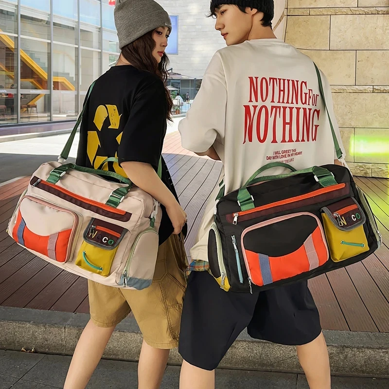 

Разноцветная дорожная сумка унисекс с отделением для обуви. Большая дорожная сумка для багажа. Модные спортивные сумки для фитнеса.