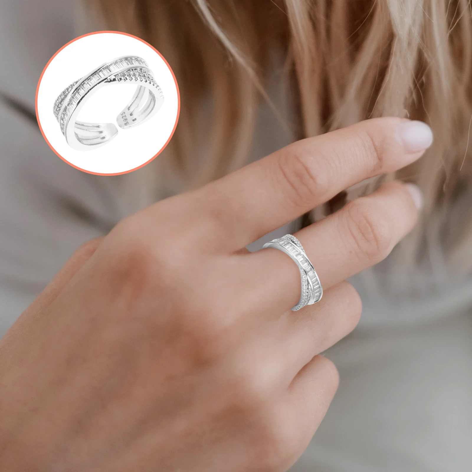Ring Silver Rings for Women Knuckle Thin Trendy Jewelry Women’s Thumb Miss