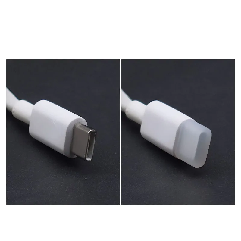 USB Type-C Charging Wire Dust Cover Universal Plug Protector Cap Silicone Protection Mobile Phone Data Cable Black Transparent