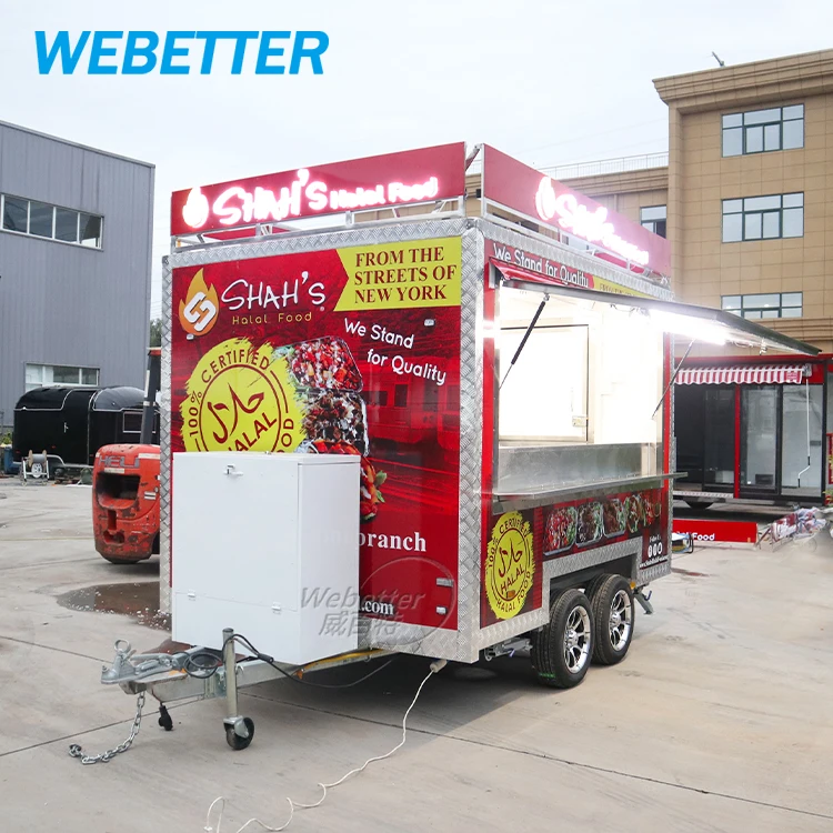 WEBETTER Small Mobile Kitchen Remorque Food Truck Foodtrailer Mini Square Hamburgers Pizza BBQ Fast Food Trailer Cart For Sale