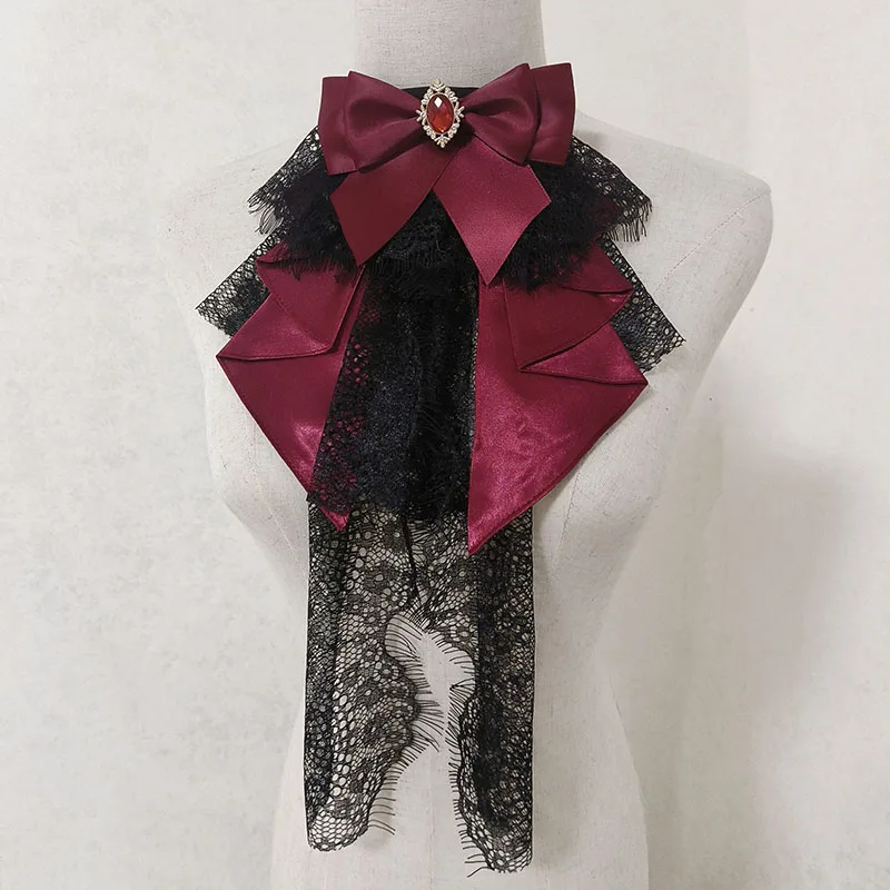 

Bow Tie Vintage Court Style Men's Stage Show Concert Business Dress Suit Shirt Accessories Women's Lolita Bows Detachable Collar