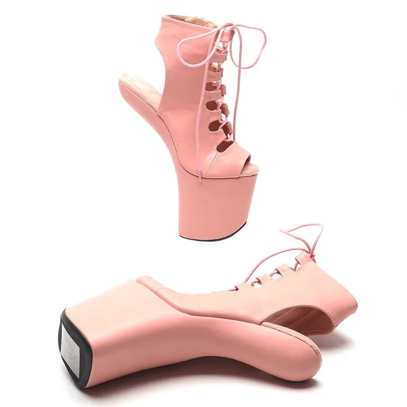 Auman Ale New Matte PU upper Pole dancing shoes Heelles Style platform Pole Dance boot 034