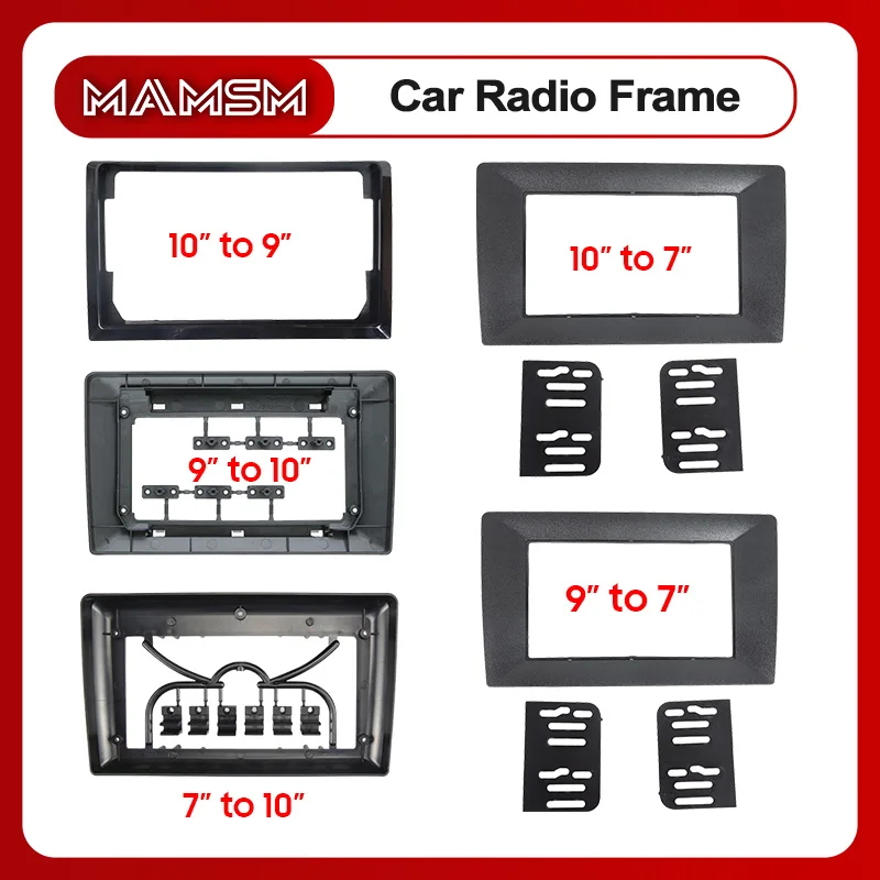 MAMSM 9 10 Zoll bis 7, 9 bis 10 Zoll Schalterrahmen Android Radio Fascia Adapter für Audio Dash Fitting Panel Frame Kit