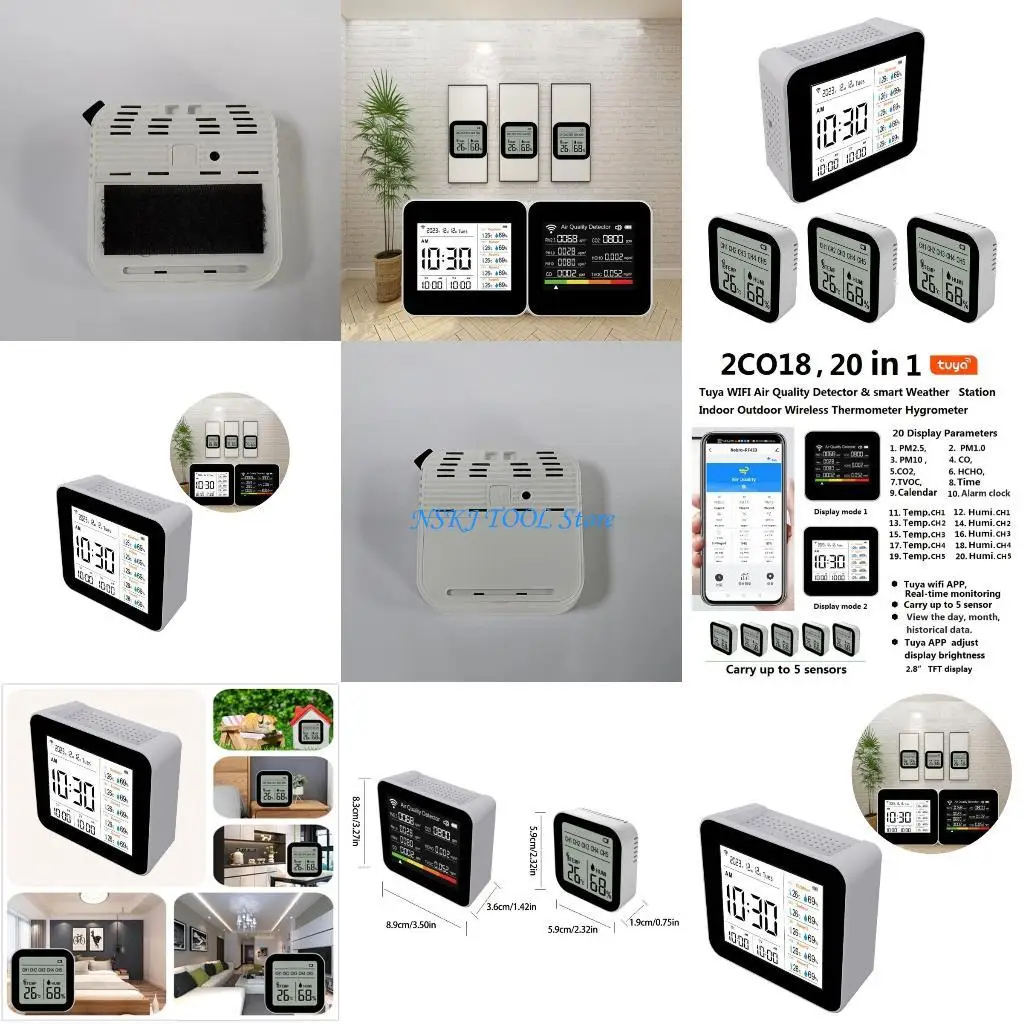 

L8RC Air Quality Monitors CO2 Meter Carbon Dioxide Detectors CO2 TVOC HCHO PM2.5