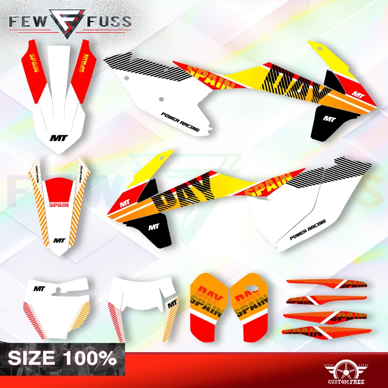 Fewfuss Holographic Chrome Racing Decal Graphics Kit for KTM SX-F 2016 2017 2018 EXC 2017 2018 2019 Motorcycle Stickers