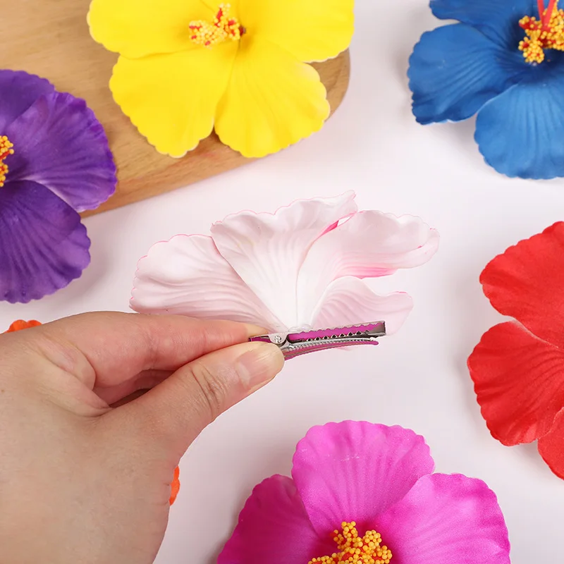 2/5 stücke Hawaiian Blume Haar Clip Sommer Strand Geburtstag Party Hochzeit Dekoration Mädchen Künstliche Ei Blumen Haarnadel Zubehör – Detail 6