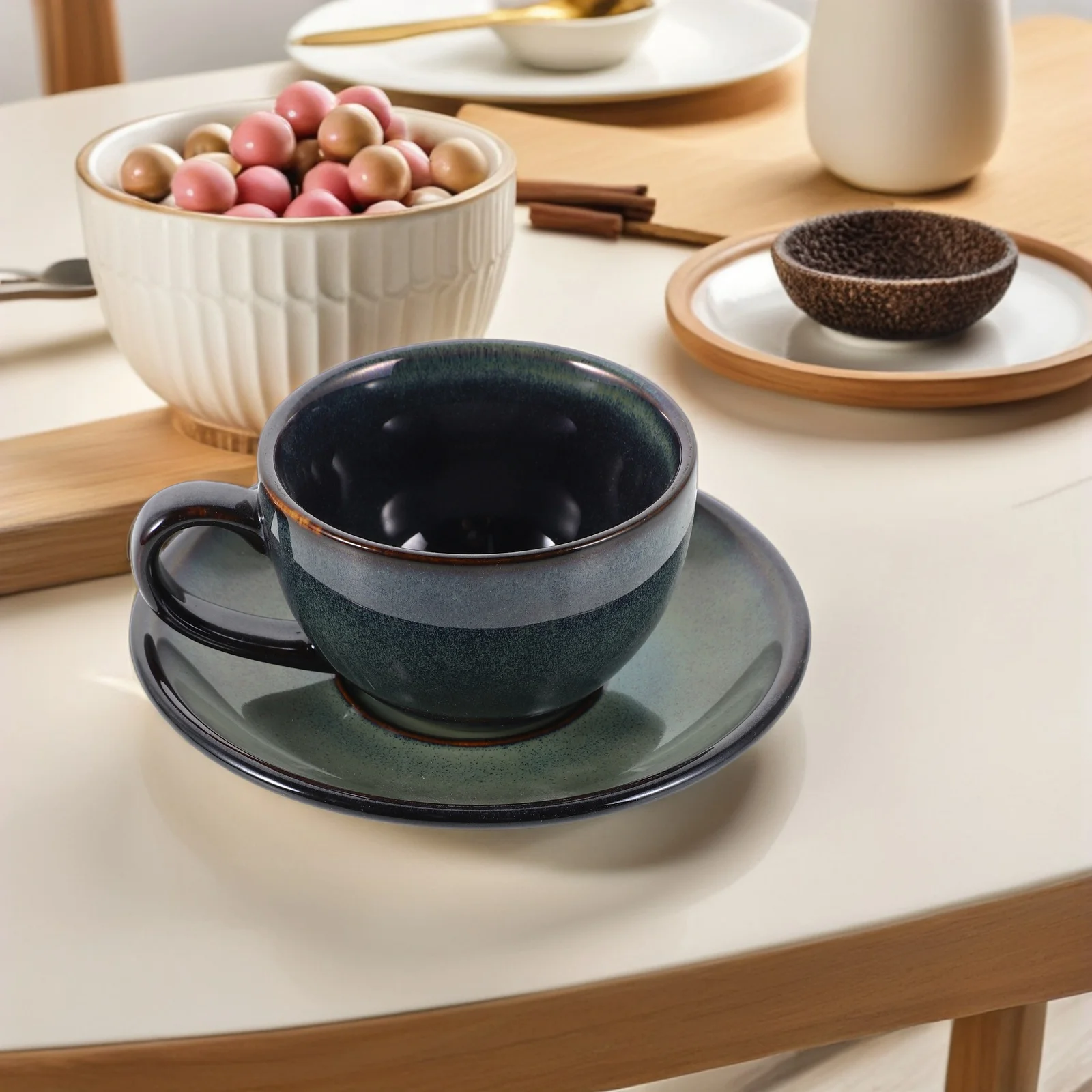 

1Set Vintage Ceramic Coffee Cup Saucer Set 90Ml Unique Retro Porcelain Espresso Cappuccino Tea Milk Mug Elegant Office Gift