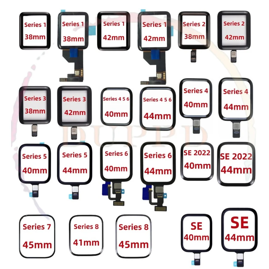 Szklany panel ekranu dotykowego do Apple Watch Series SE 1 2 3 4 5 6 7 8 38mm 42mm 40mm 44mm Części naprawcze ekranu dotykowego