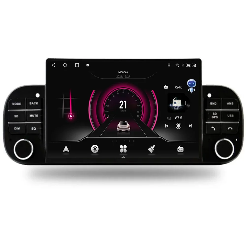 Android auto Headunit 1DIN dla fiat panda Radio samochodowe z androidem odtwarzacz multimedialny GPS inteligentny system samochodowy IPS ekran 48EQ WIFI 5G