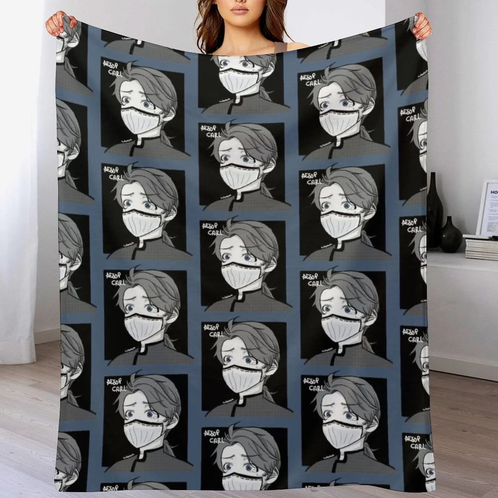 Aesop Carl (Identity V) Throw Blanket Hair valentine gift ideas Blankets