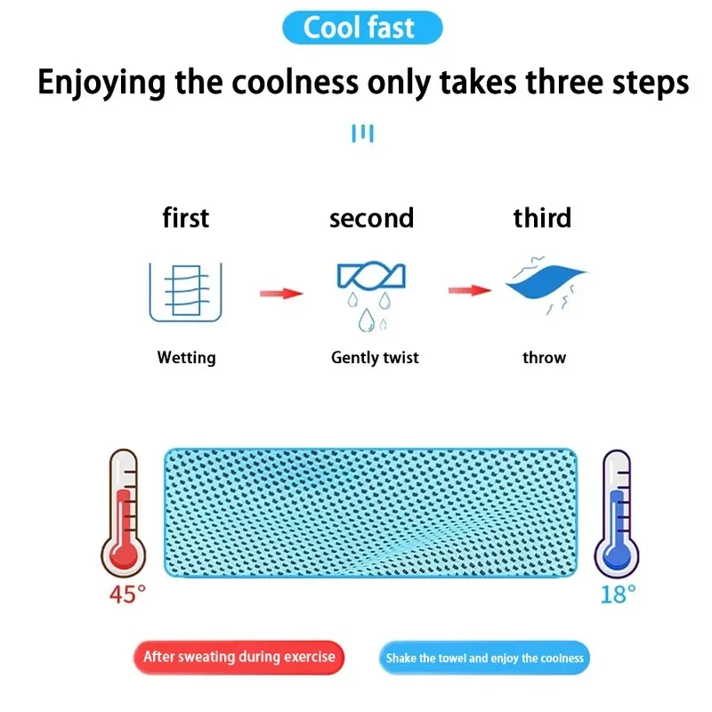 1/2Pcs Outdoor Quick Drying Cooling Fitness Cycling Ice Towel Sports Wiping Sweat Towel Portable Mini Silicone Cool Towel - view 5