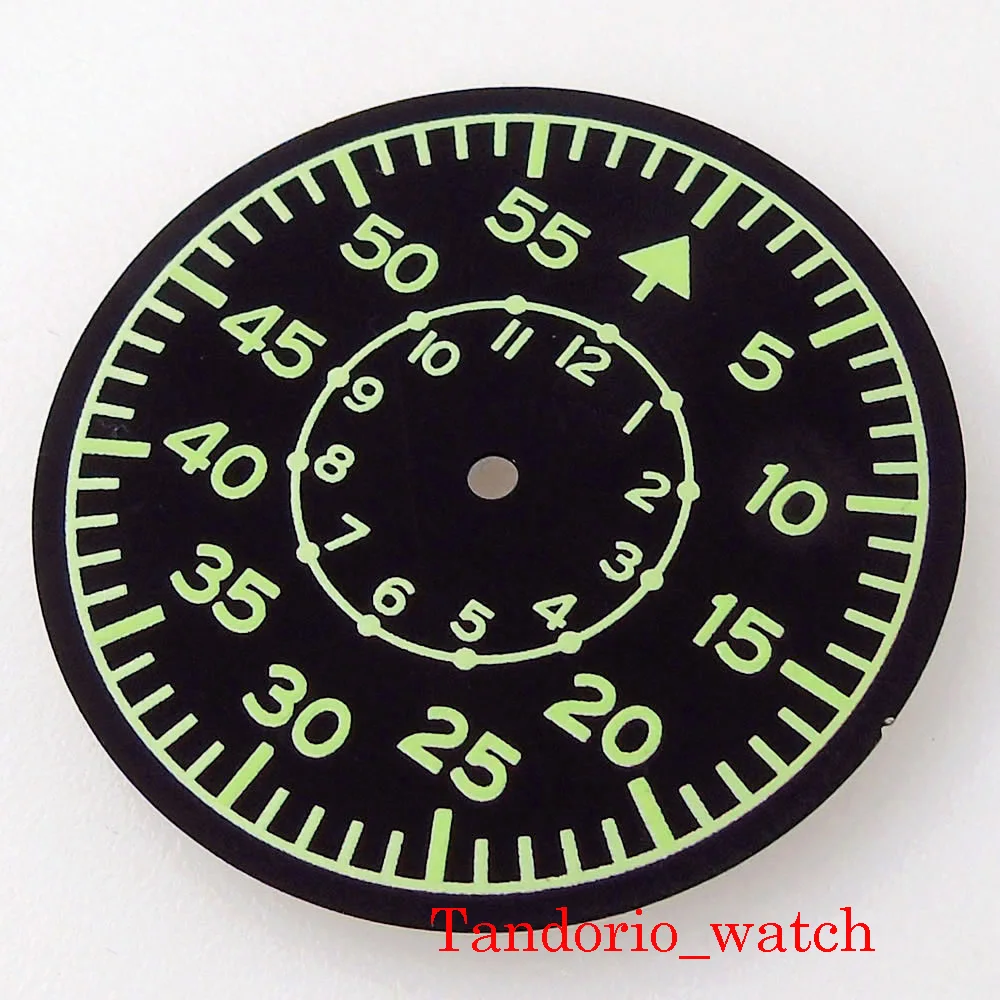 Fit NH35 MIYOTA 8215 Mingzhu 2813 PT5000 Movement 35.5mm Black Sterile Watch Dial Face Watch Hands