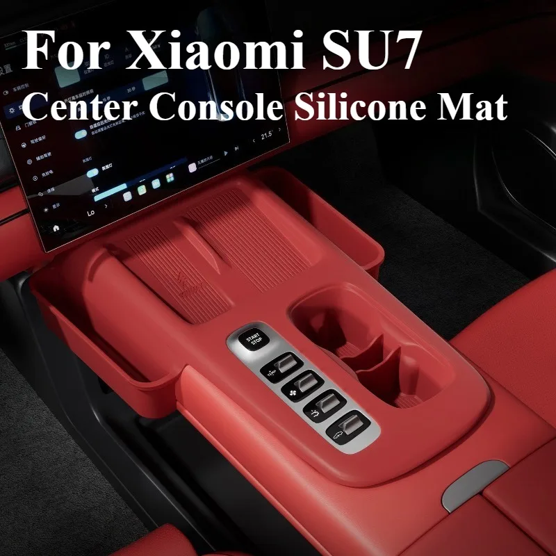 For Xiaomi SU7 Center Console Cup Holder Silicone Rack Wireless Charging Mat Anti-Slip Protective Pad Interior Accessories