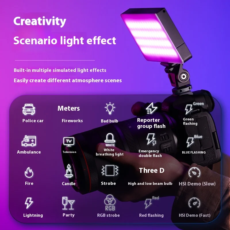 Ulanzi LT002 RGB LED Video Panel Light Custom CRI 95+ 2500-9000K Dimmable Fill Light with 4000mAh Battery for Live Streaming