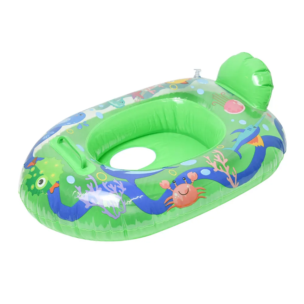 Inflatable Swimming Ring Floating Bed Baby Inflatable Accessories Children's Air Mattress Cute Cartoon Boat Shape Swimming Ring