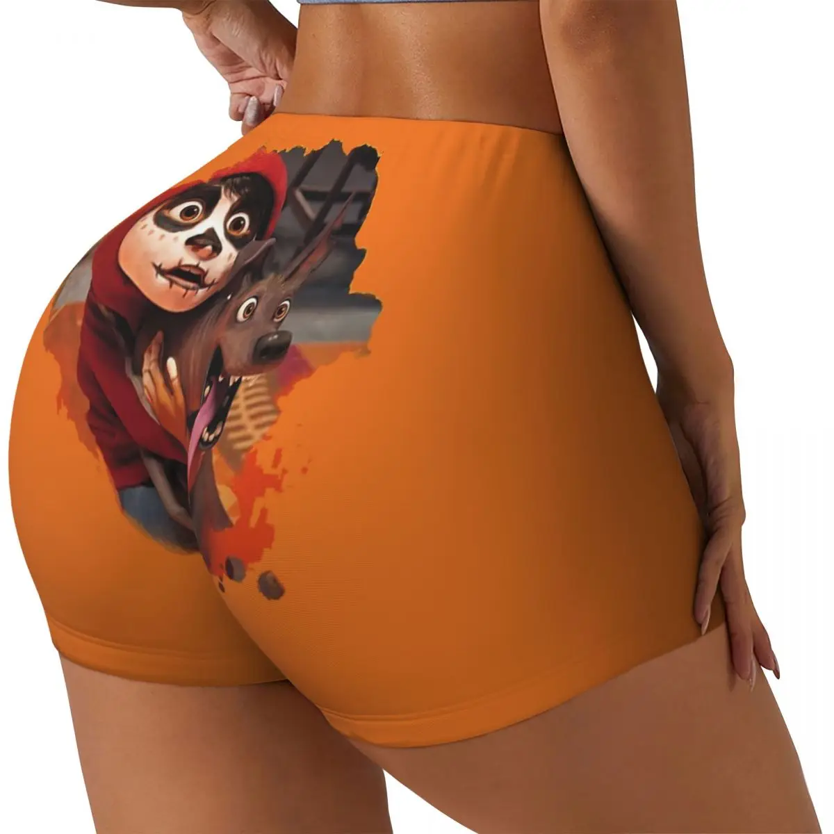 Custom Coco Movie Print Cartoon Workout Running Volleyball Shorts for Women Gym Yoga Shorts