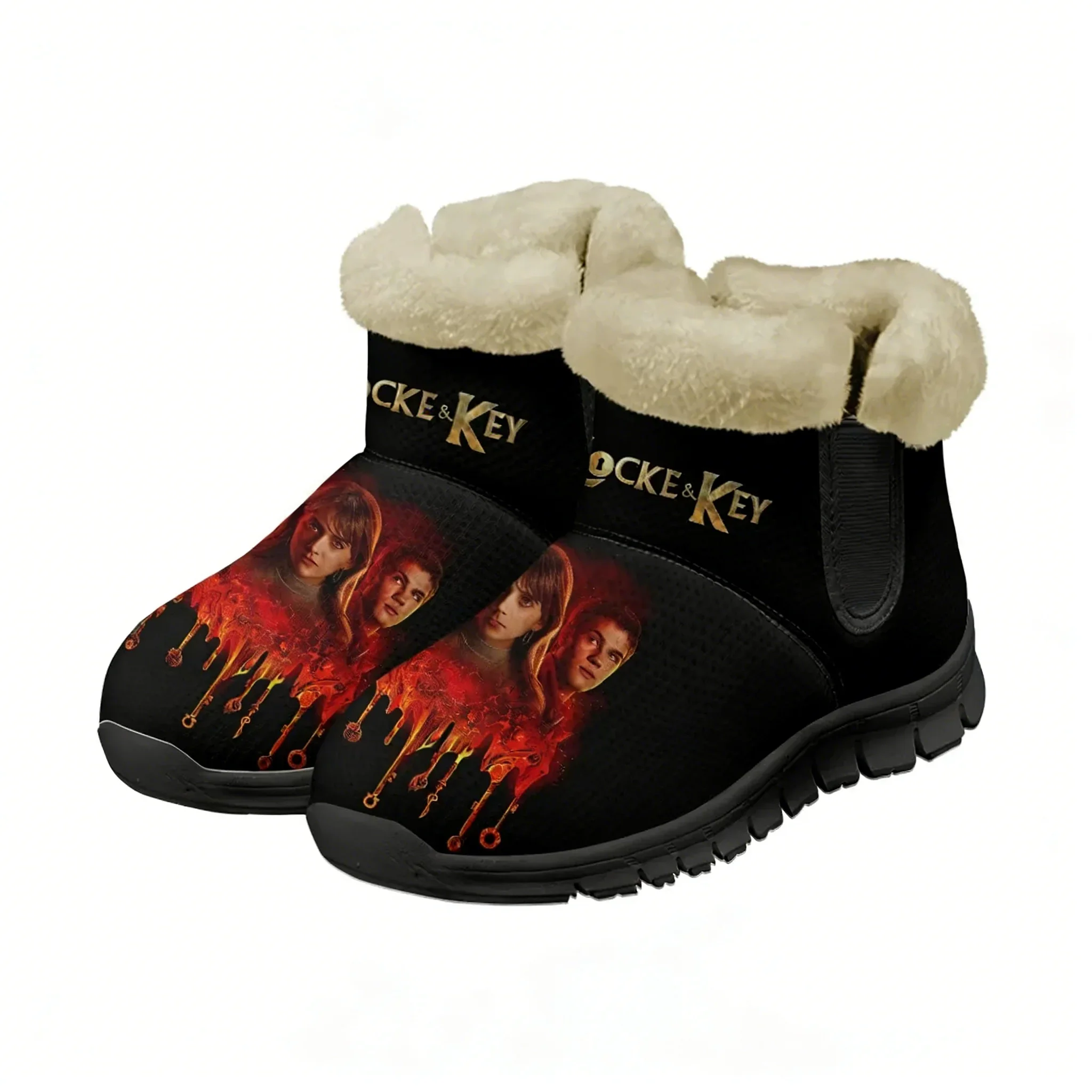 

Зимние ботинки Locke & Key для мужчин, женщин и подростков, теплые ботинки высокого качества, персонализированные модные повседневные легкие кроссовки, обувь на заказ