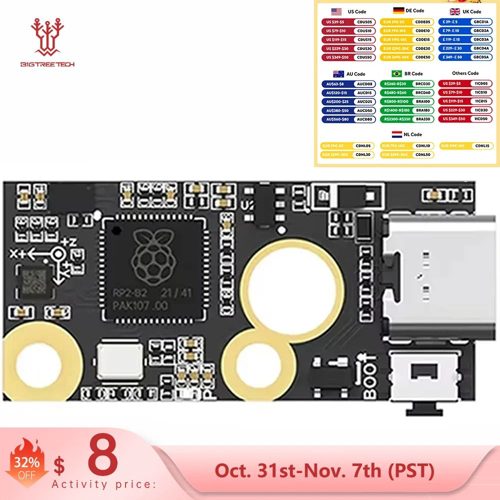 

BIGTREETECH ADXL345 S2DW Accelerometer USB Board 3D Printer Parts For Voron StealthBurner Raspberry Pi M8P Motherboard Klipper