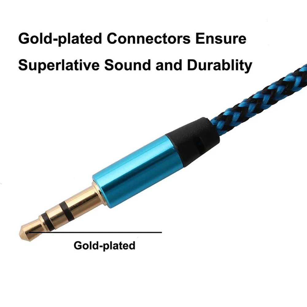 Male to Male Nylon Stereo Micphone 3.5 mm Earphone Aux Cable Digital Cables Audio Cable Cable Cord Adapter