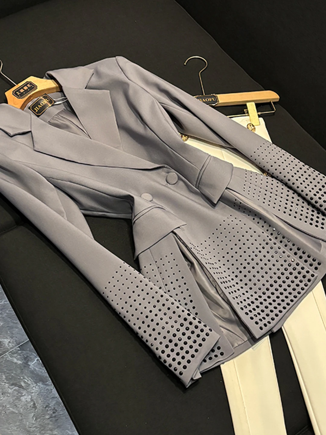 

Slimming Effect Long Sve V-Ne Commute Sle Women's Busin Suit Jaet Regular Sve ape Winter Outerwear