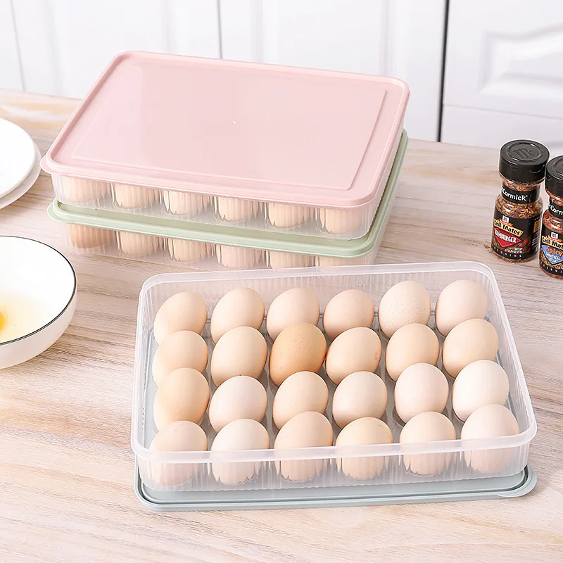 1pc Eggs Storage Container Portable Egg Tray, Stackable Fridge Egg Organizer, Storage Box For Outdoor Camping, Kitchen Tools