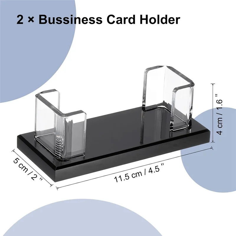 Acrylic Business Card Holder For Desk, 2 Pcs Desktop Business Card Holder Acrylic Name Card Display Stand Organizer