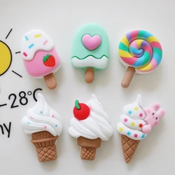 10pcs Colorful Resin Mini Lollipop, Ice Cream Flatback Cabochon Scrapbook Craft DIY Accessory Decor Figurine
