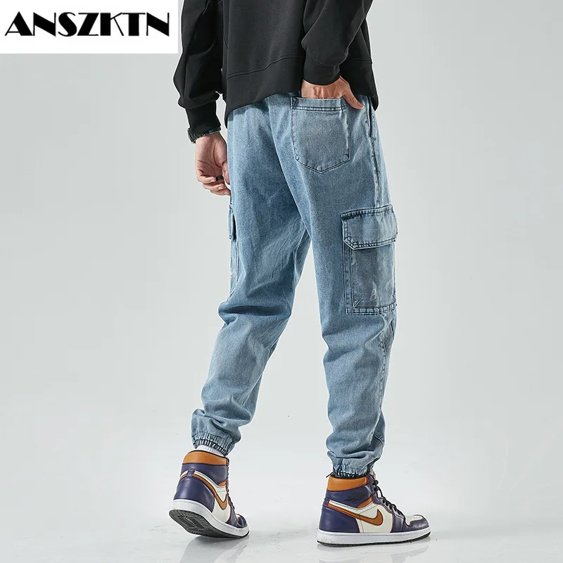 Anszktn 2021 Zomer Koreaanse Mode Mannen Jeans Mode Grote Size Mannen Broek Overalls Jeugd Ins Losse