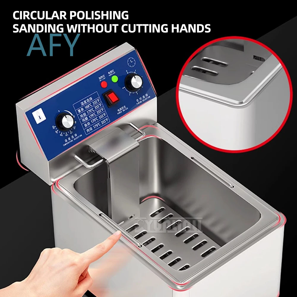Double Cylinder Electric Fryer 20L for Home Kitchen Commercial Use Automatic Temperature Control Frying Chips Machine with