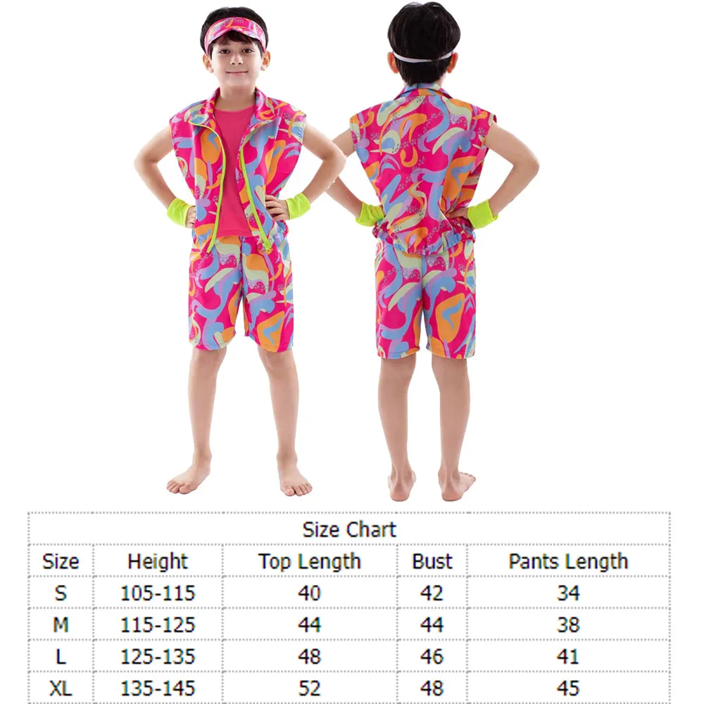 Kids Children Ken Cosplay Costume Summer Vest Top Shorts Hat Rolepaly Outfits Halloween Carnival Party Disguise Suit